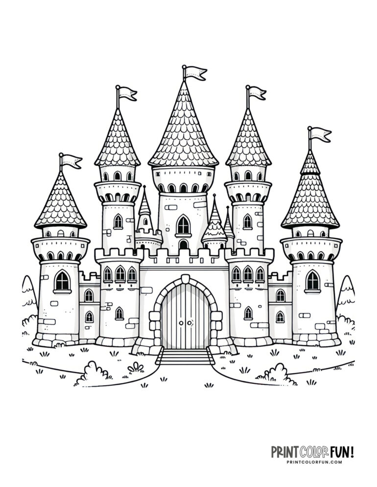 Fun castle clipart & coloring pages inspiration: 20 creative projects ...
