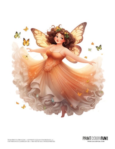 Beautiful fairy woman color clipart from PrintColorFun com 2