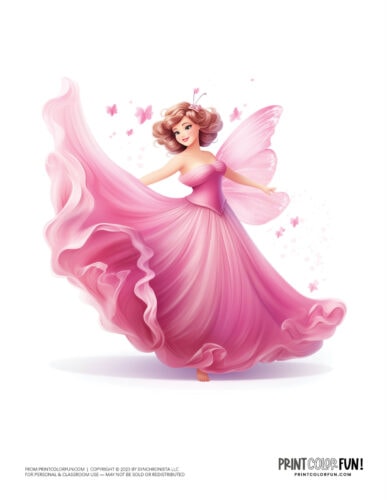 Beautiful fairy woman color clipart from PrintColorFun com 3