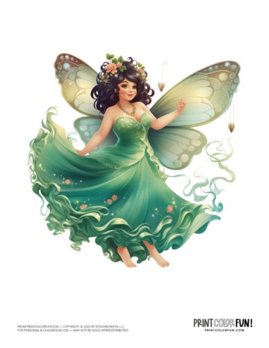 Beautiful fairy woman color clipart from PrintColorFun com 6