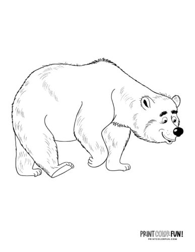 Big cartoon bear walking coloring page - PrintColorFun com