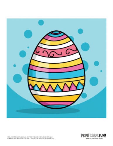 Big colorful decorated Easter egg clipart from PrintColorFun com (01)