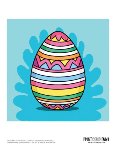 Big colorful decorated Easter egg clipart from PrintColorFun com (02)