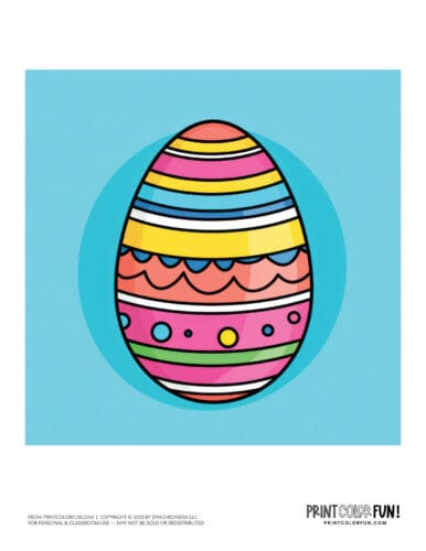 Big colorful decorated Easter egg clipart from PrintColorFun com (03)