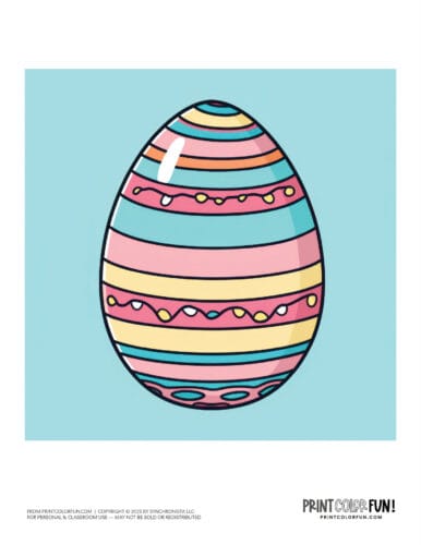 Big colorful decorated Easter egg clipart from PrintColorFun com (04)
