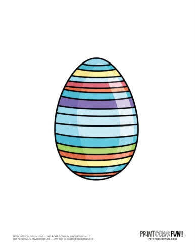 Big colorful decorated Easter egg clipart from PrintColorFun com (05)