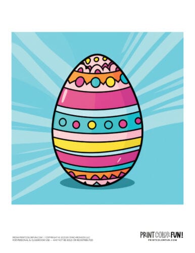 Big colorful decorated Easter egg clipart from PrintColorFun com (08)