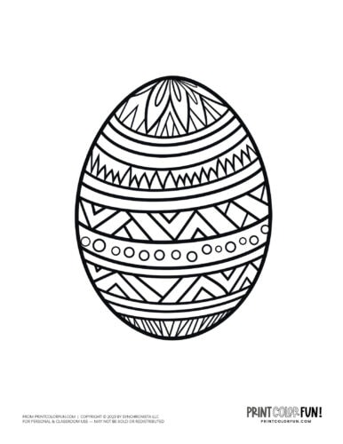 Big decorated Easter egg coloring page clipart from PrintColorFun com (01)