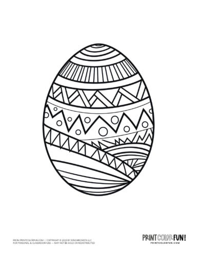 Big decorated Easter egg coloring page clipart from PrintColorFun com (02)