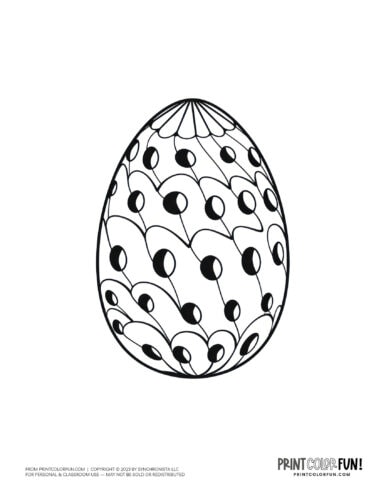 Big decorated Easter egg coloring page clipart from PrintColorFun com (06)