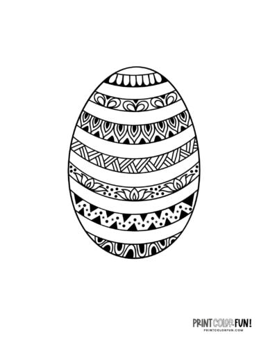 Big decorated Easter egg coloring page clipart from PrintColorFun com (10)