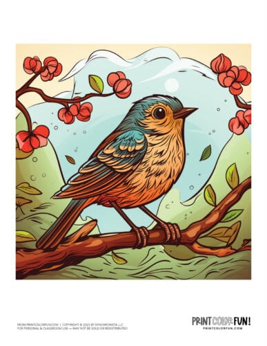 Bird color clipart from PrintColorFun com 12