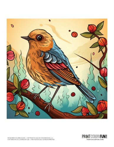 Bird color clipart from PrintColorFun com 13