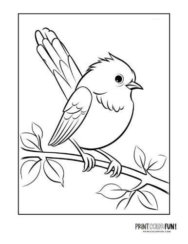 Bird coloring page clipart from PrintColorFun com 04
