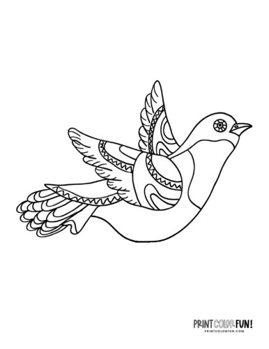 Bird coloring page clipart from PrintColorFun com 06