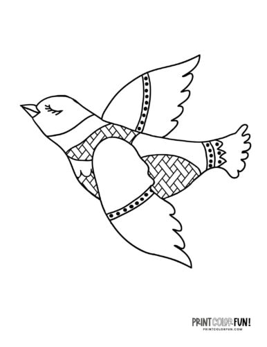 Bird coloring page clipart from PrintColorFun com 07