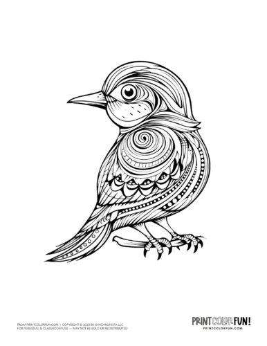 Bird coloring page clipart from PrintColorFun com 22