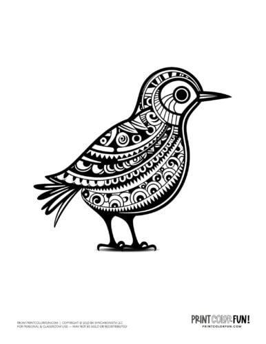 Bird coloring page clipart from PrintColorFun com 24