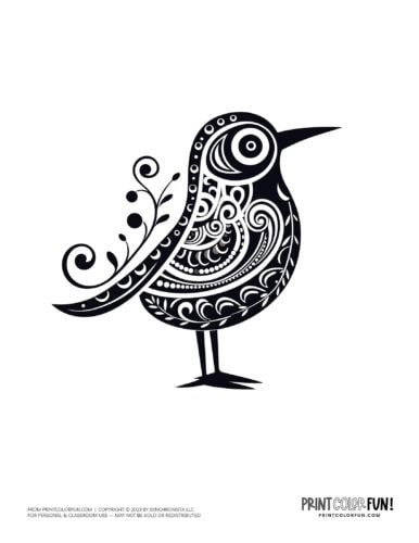 Bird coloring page clipart from PrintColorFun com 25