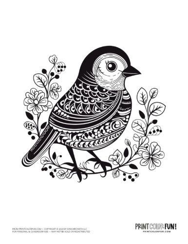 Bird coloring page clipart from PrintColorFun com 27