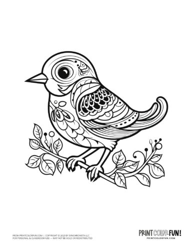 Bird coloring page clipart from PrintColorFun com 33