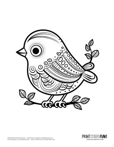 Bird coloring page clipart from PrintColorFun com 35