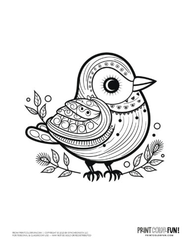 Bird coloring page clipart from PrintColorFun com 36