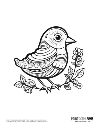 Bird coloring page clipart from PrintColorFun com 41