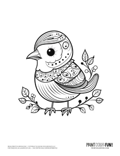 Bird coloring page clipart from PrintColorFun com 42
