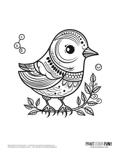 Bird coloring page clipart from PrintColorFun com 44