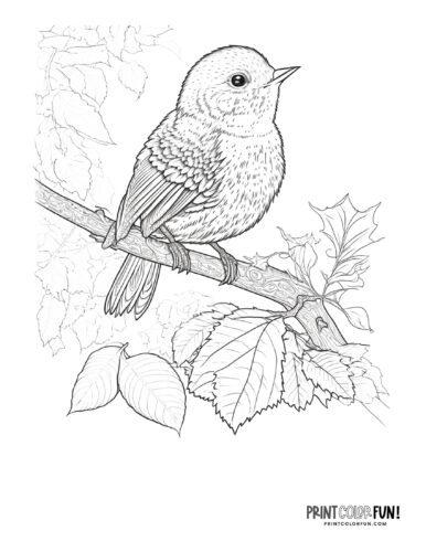 Bird coloring page clipart from PrintColorFun com 47