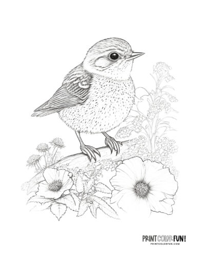 Bird coloring page clipart from PrintColorFun com 48