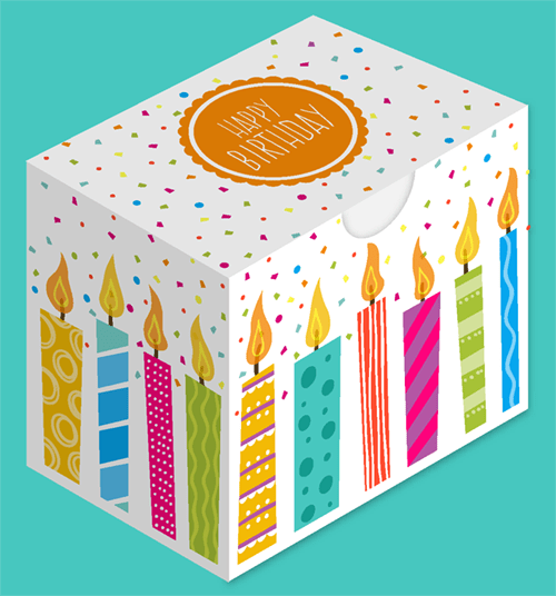 Birthday cut-out box with candle design