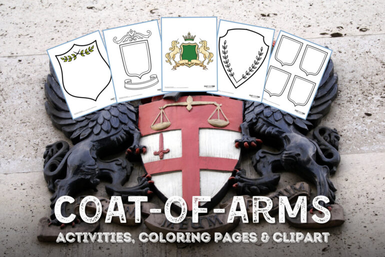 Blank coat of arms - family crest coloring pages and clipart