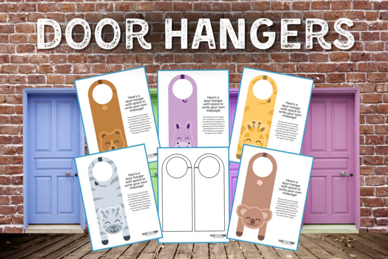 Blank door hanger printables from PrintColorFun com