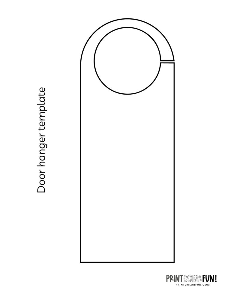 Blank door hanger template printables: 10 fun facts + craft ideas ...