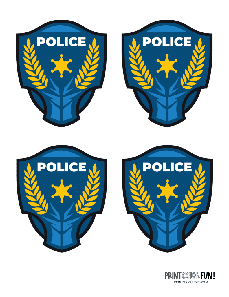 These 24 cool sheriff &amp; police badge clipart and coloring pages make ...
