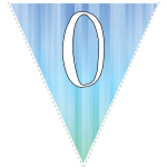 Blue-green striped party decoration flags with white letters 11