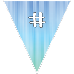 Blue-green striped party decoration flags with white letters 128