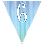 Blue-green striped party decoration flags with white letters 128