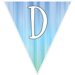 Blue-green striped party decoration flags with white letters 4
