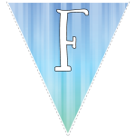 Blue-green striped party decoration flags with white letters 6