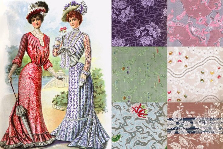Bright and colorful antique fabrics