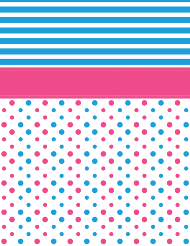 Bright blue and pink binder cover printable - Back
