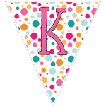 Bright polka dot decoration flags with pink letters 11