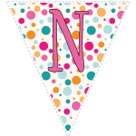 Bright polka dot decoration flags with pink letters 6
