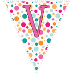 Bright polka dot decoration flags with pink letters 6