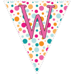 Bright polka dot decoration flags with pink letters 11