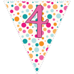 Bright polka dot decoration flags with pink letters 6