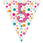 Bright polka dot decoration flags with pink letters 11